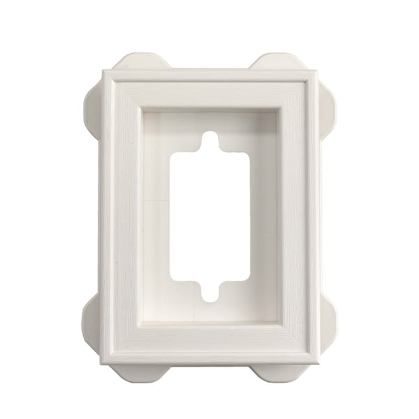 Builders Edge Builders Edge 8 in. H X 8 in. W X 6-5/16 in. L Prefinished White Copolymer Mounting Block 130030002117 - main